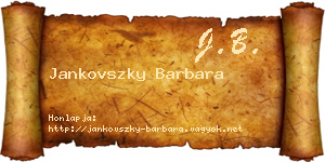 Jankovszky Barbara névjegykártya